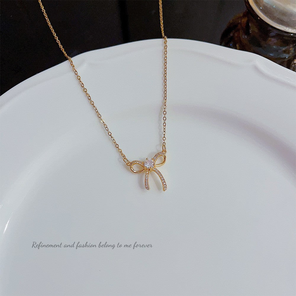 Wholesale 18K Gold Plated Titanium Steel Geometric Rhombus Necklace Clavicle Chain