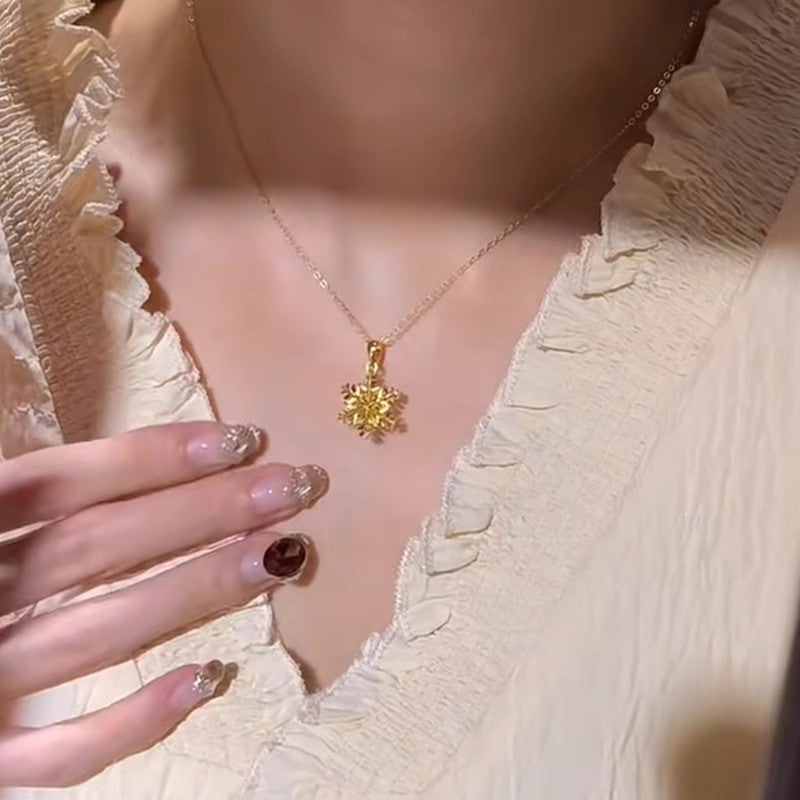 Wholesale Sparkling Four Leaf Clover Zircon Titanium Steel Necklace