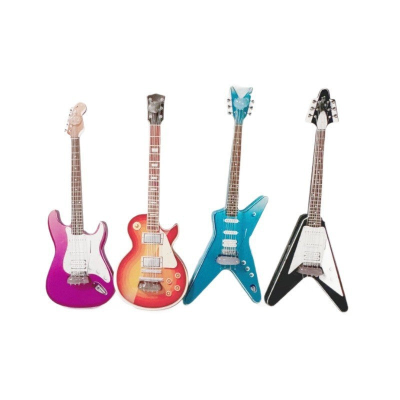 Wholesale Dollhouse 1:12 Doll House Mini Artificial Musical Instrument Electric Guitar Doll Accessories