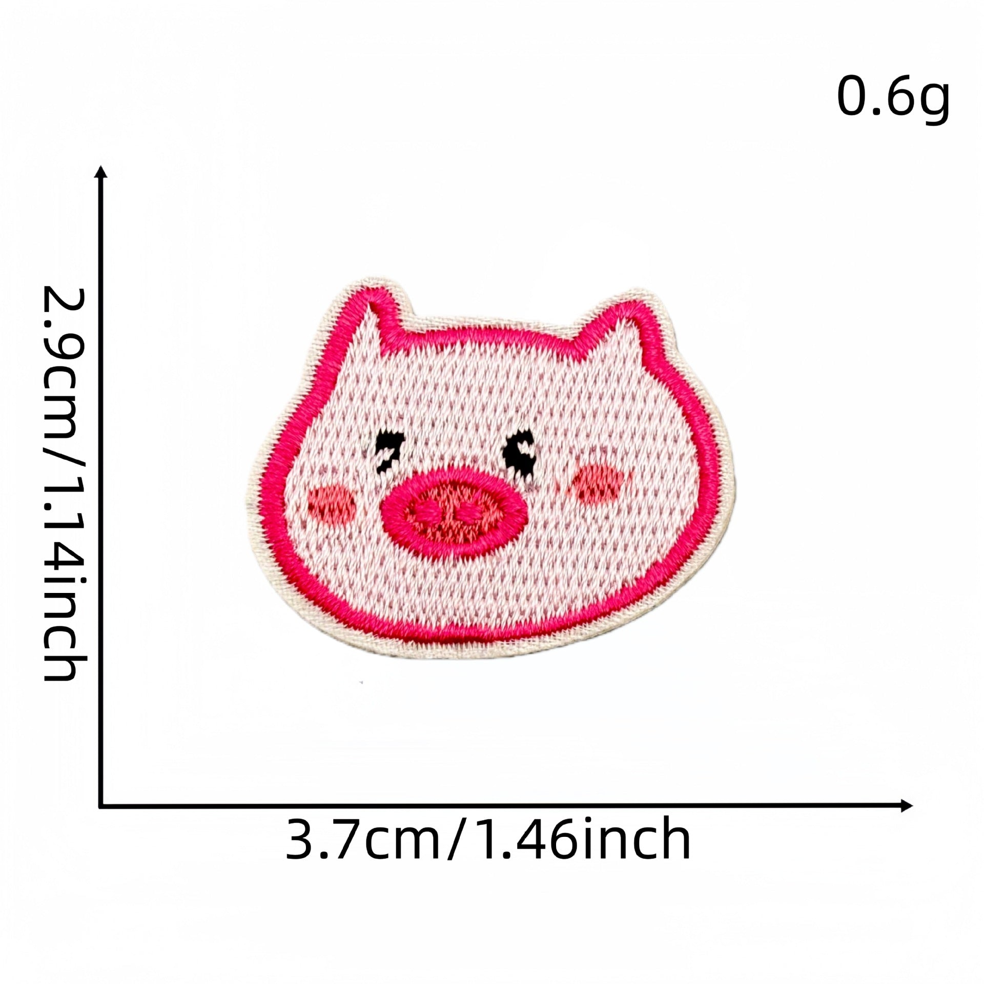 Wholesale Fashion Cartoon Pink Pig Iron On Embroidery Patch Polyester Fabric For Kids Clothing DIY
