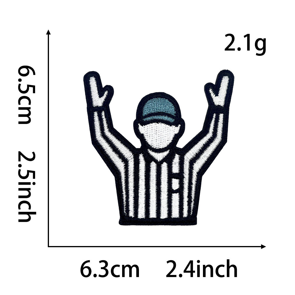 Wholesale Polyester Iron On Embroidered Patch Rugby Design DIY Badge For Shoes And Hats Casual Craft Supply