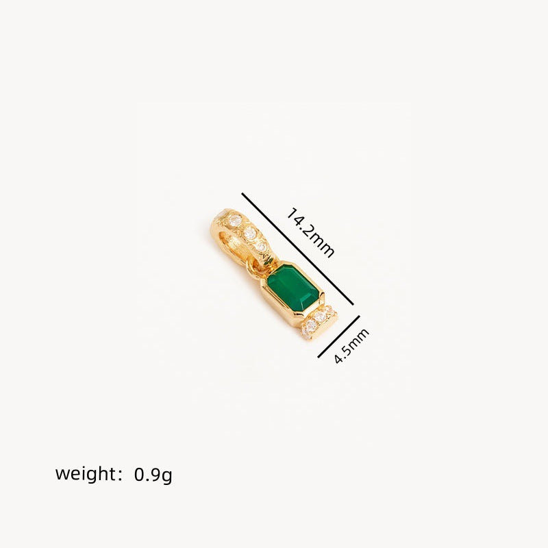 Wholesale Stylish January Birthstone Copper Pendant With Movable Clasp DIY Jewelry Accessory Mother S Day Gift