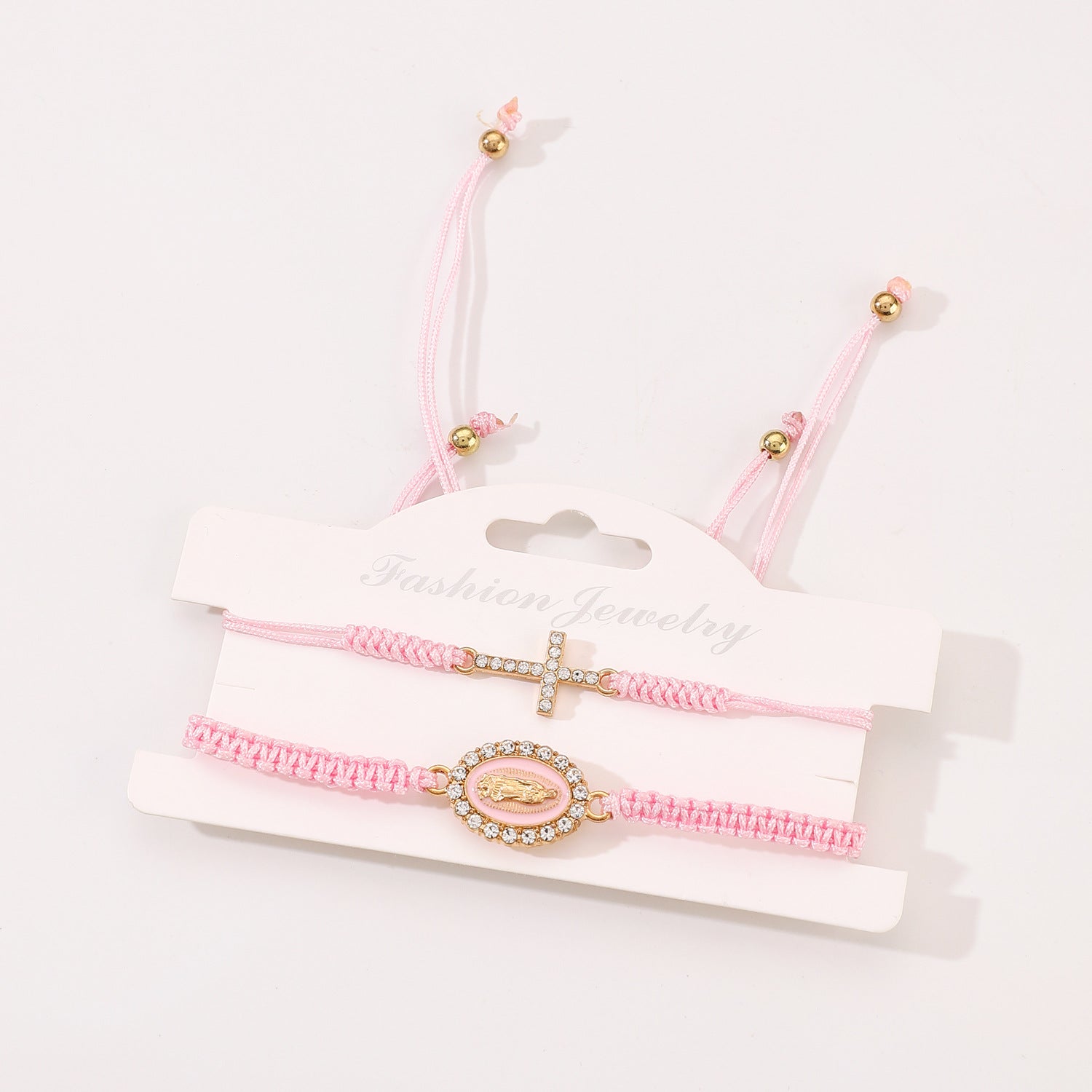 Wholesale Cross two-piece hand-woven adjustable bracelet