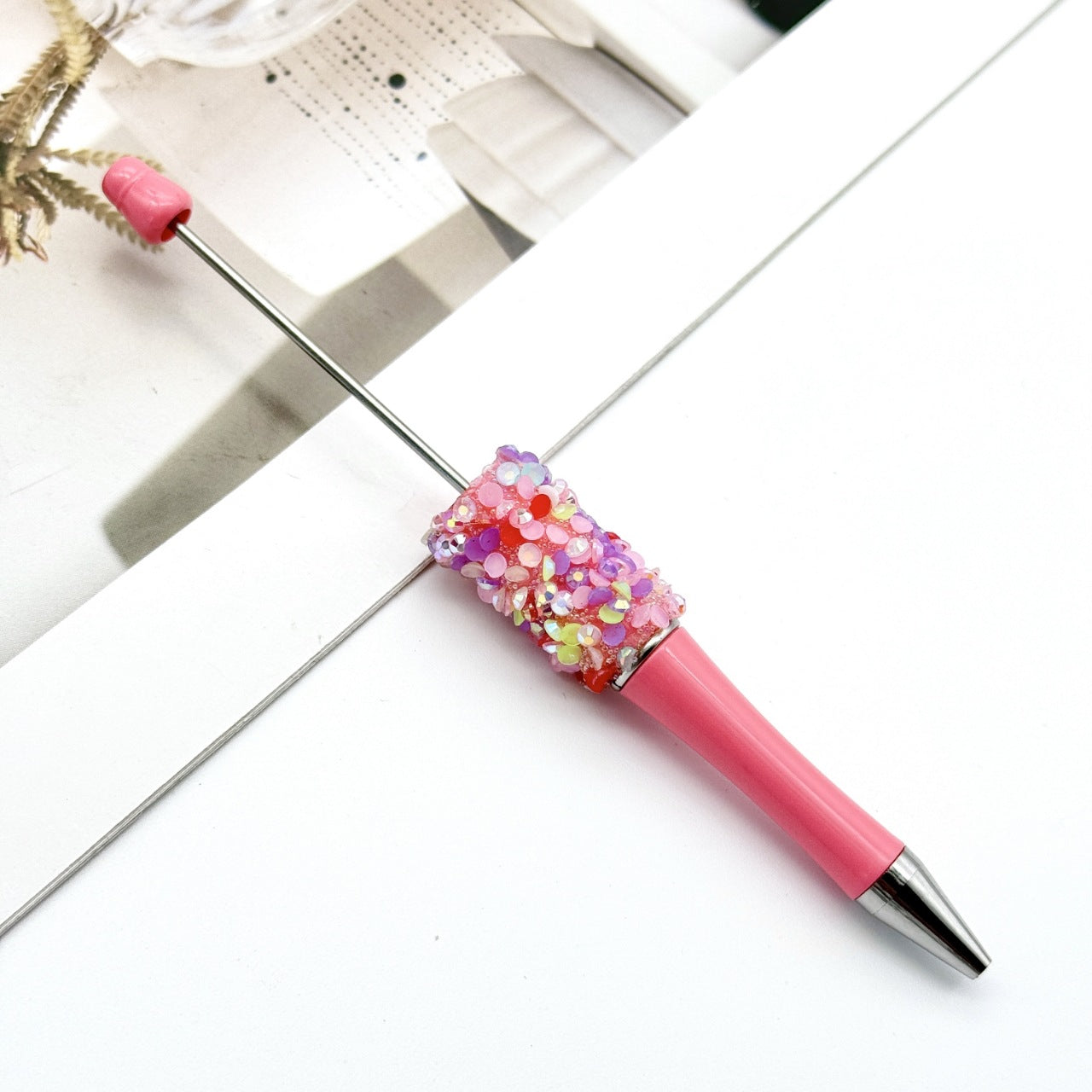 Wholesale DIY Sequin Bead Pen Colorful Resin Ballpoint Pen