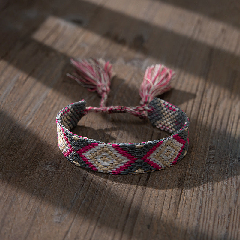 Wholesale Ethnic Style Retro Contrast Color Fabric Bracelet