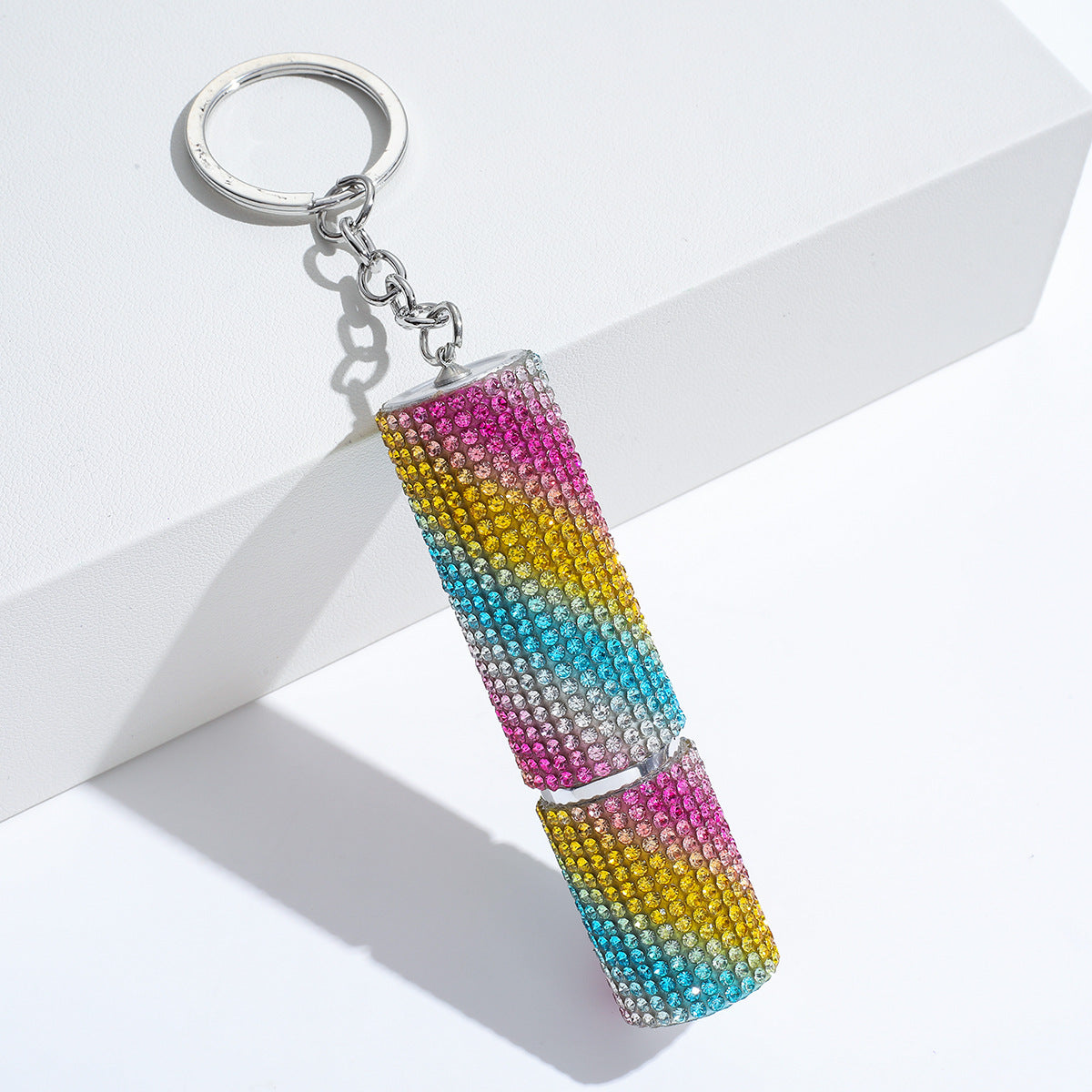 Wholesale Colorful Leopard Print Rhinestone Perfume Bottle Portable Multifunctional Keychain