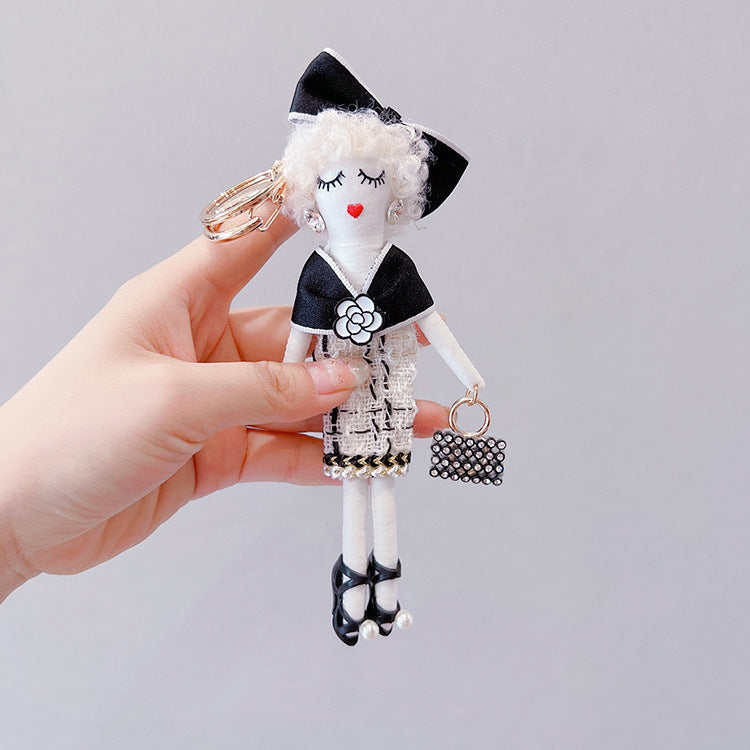 Wholesale Little Top Hat Set Girl Fabric Keychain