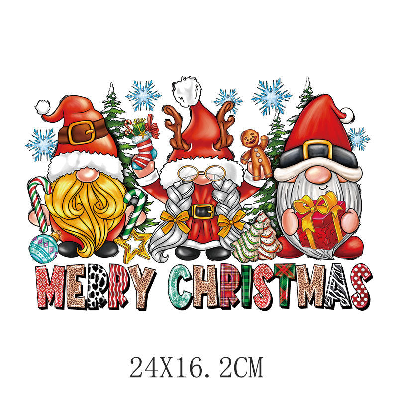 Wholesale Colorful Cartoon Christmas Heat Transfer  UV DTF Ready to Press Transfers Wraps