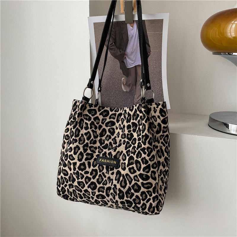Wholesale Large Capacity Leopard Print Canvas Tote Bag