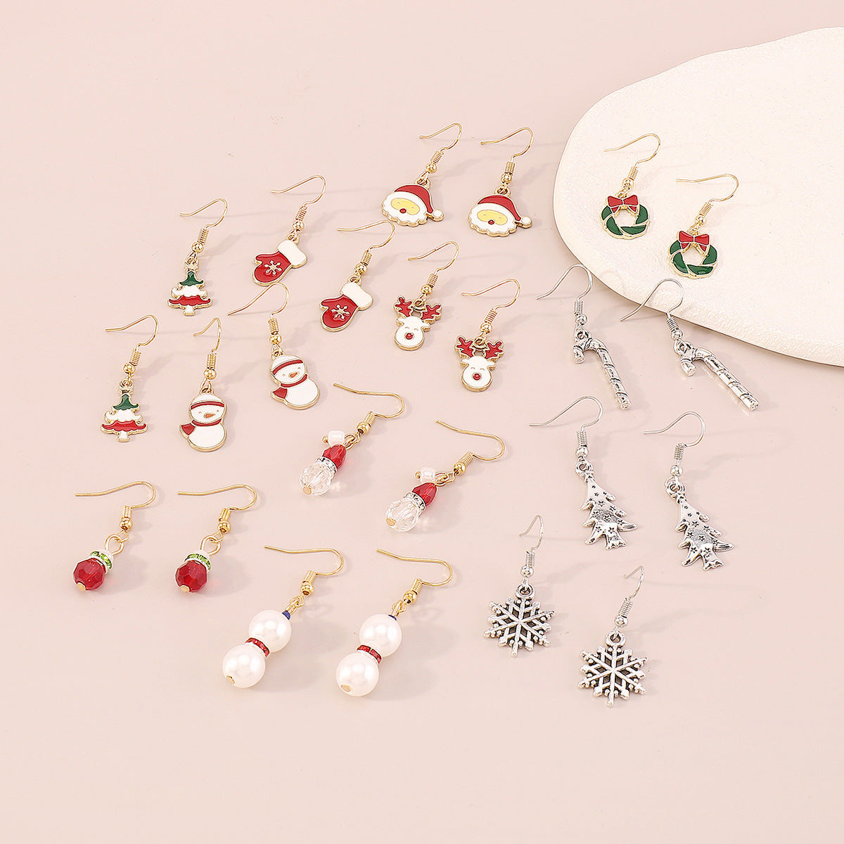 Wholesale Christmas Colorful Earrings Set