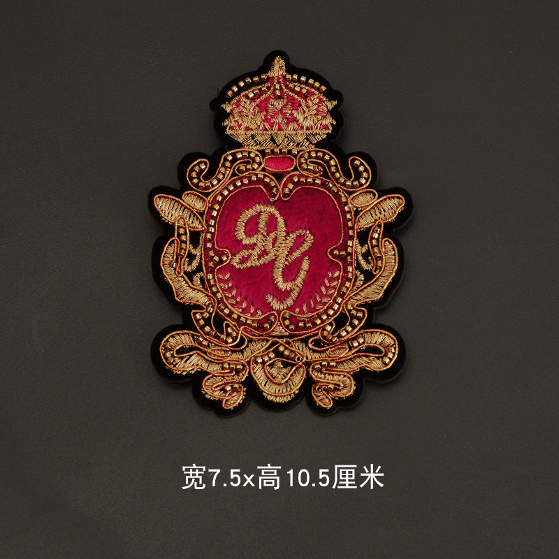 Wholesale Embroidered Metal Crown Badge Patch Pinless Clothing Accessory For Chic Everyday Wear