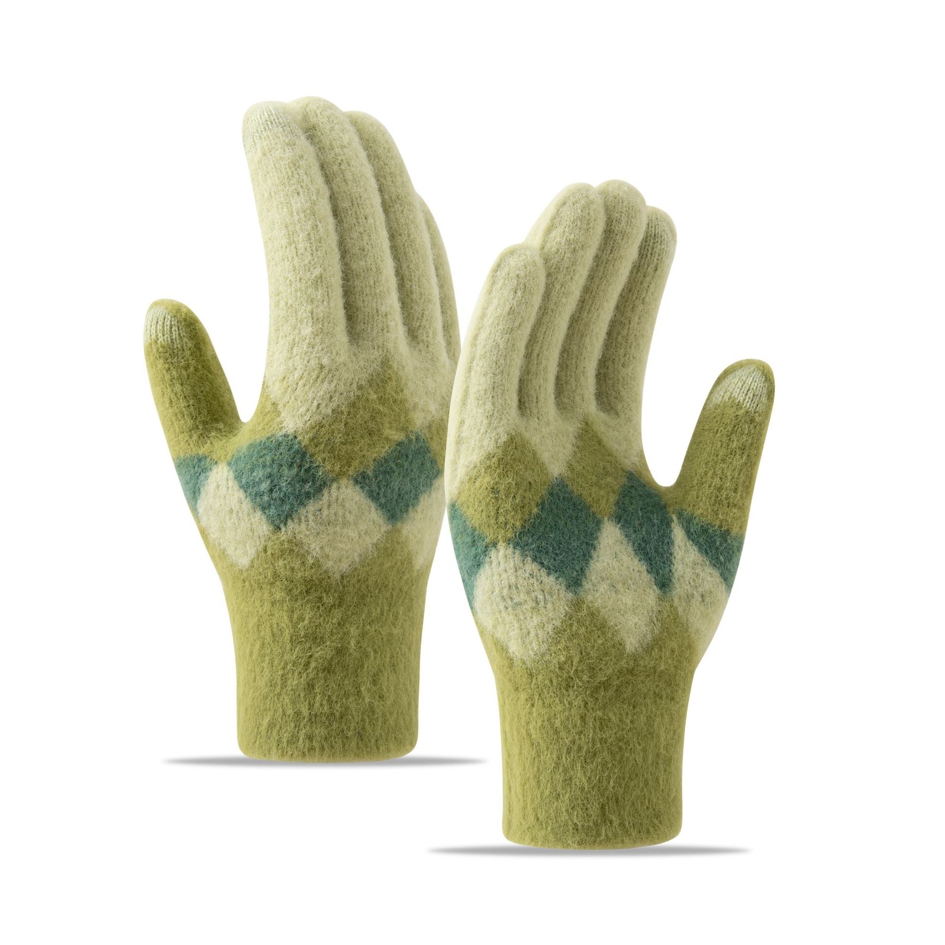 Wholesale Winter Plush Warm and Cold Resistant Plush Knitted Touch Screen Gloves
