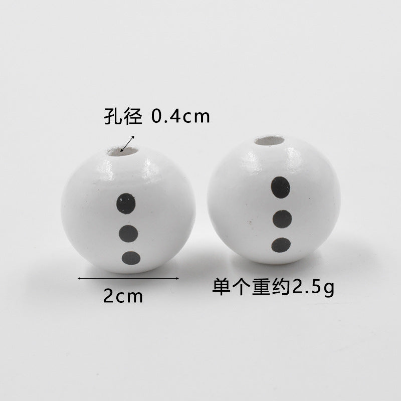 Wholesale 10PCS Christmas 20mm Snowman Wooden Beads Christmas Tree