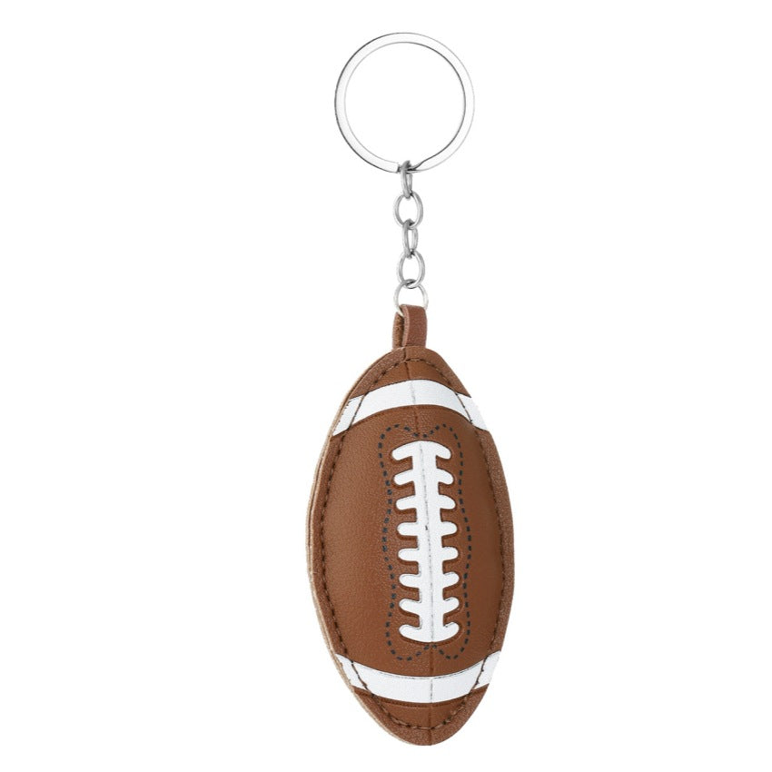 Wholesale Sport style PU padded cotton ball keychain pendant