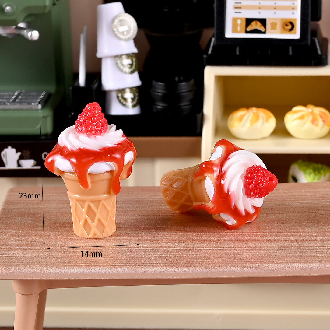 Wholesale 10pcs Resin Simulation Jam Ice Cream Dollhouse Miniature Food Toy Model