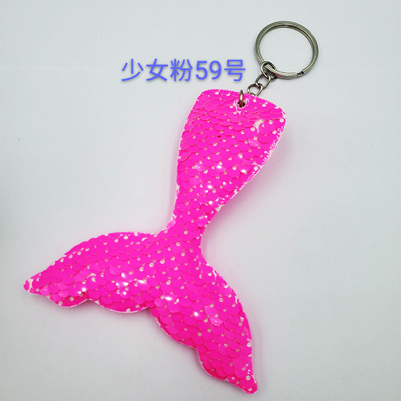 Wholesale Reflective Mermaid European and American Fashion Glitter Keychains