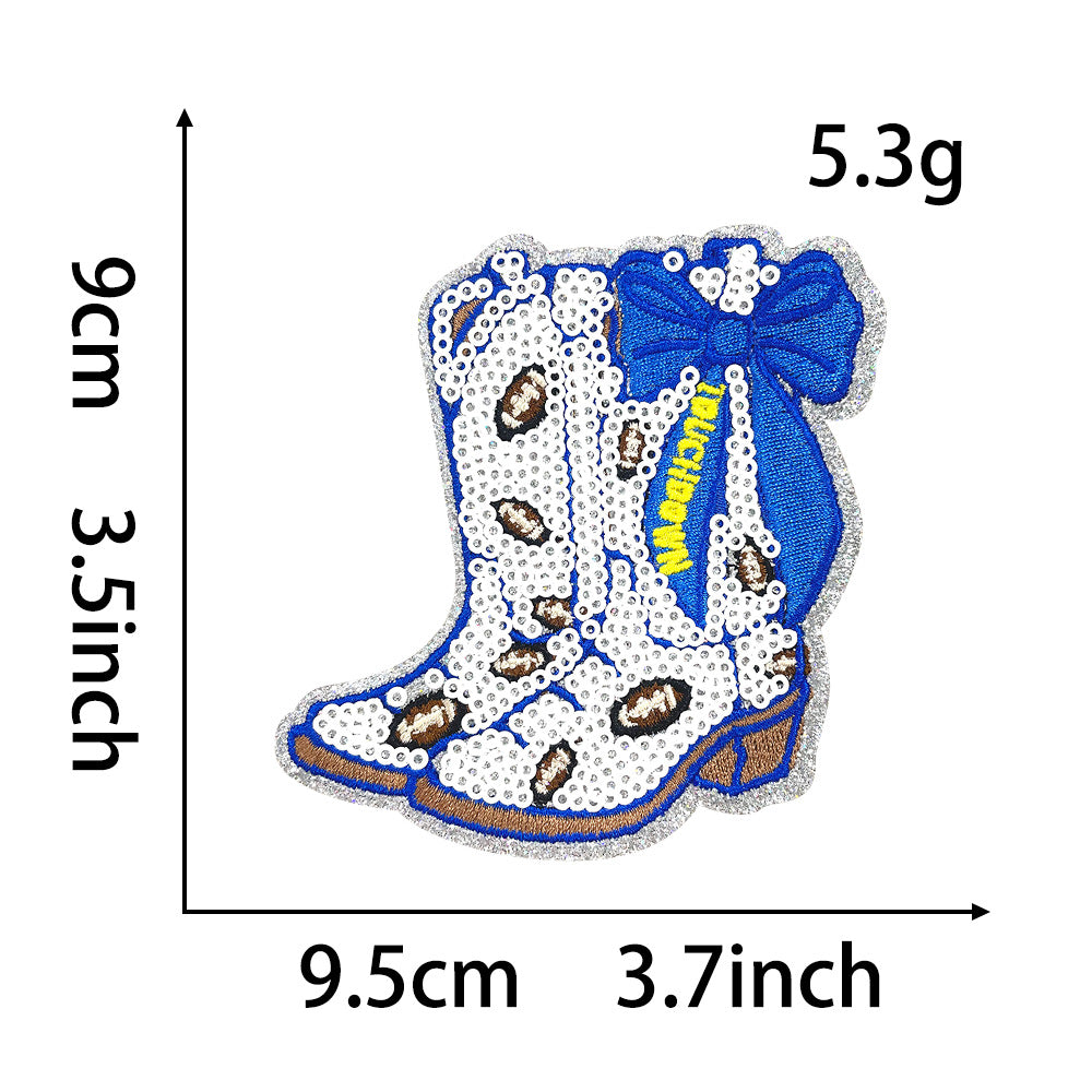 Wholesale Colorful bow boot sequin embroidery DIY Patches