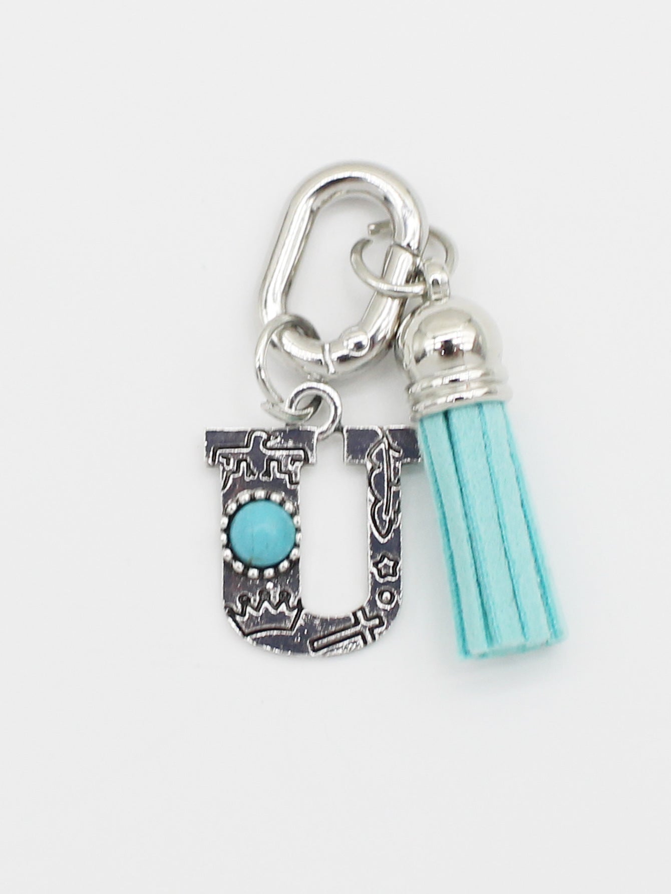 Wholesale ethnic style turquoise 26 letter tassel pendant