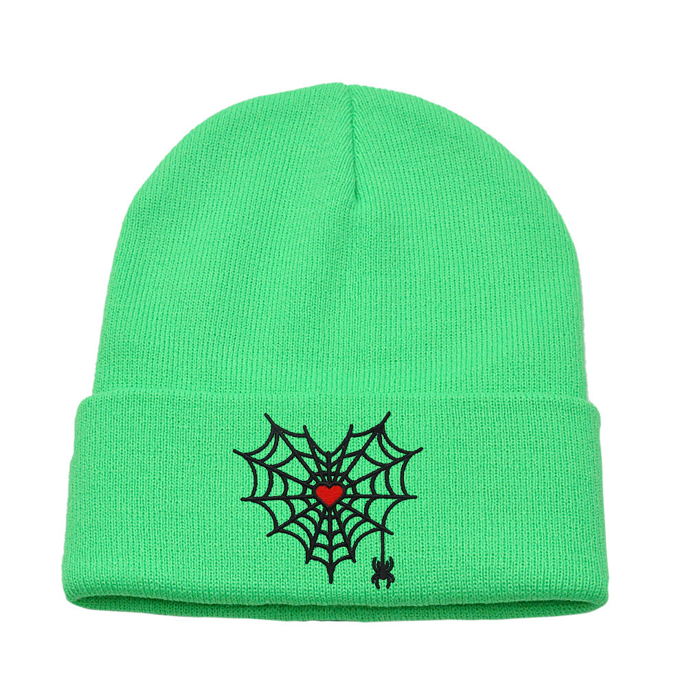 Wholesale Spider Web Knitted Hat Gothic Love Woolen Hat