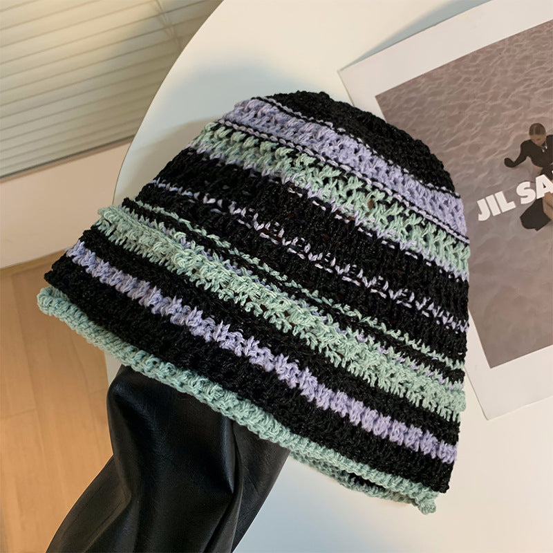Wholesale Knitted Straw Hollow Bucket Hat