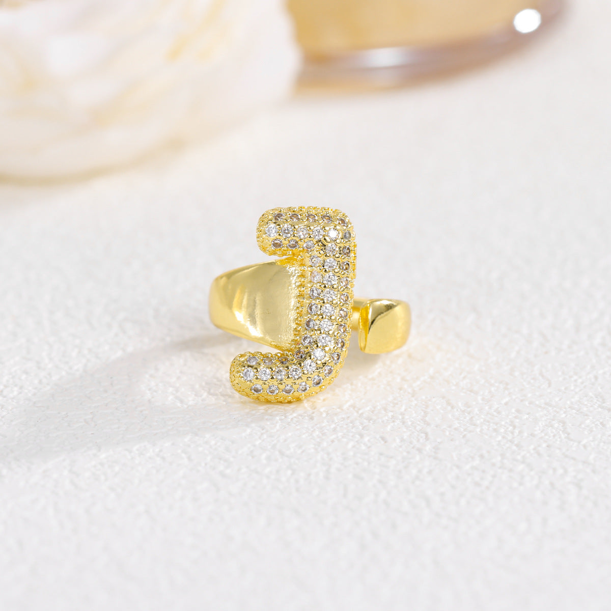 Wholesale  Gold Plated Copper Set with Zircon Open Ring