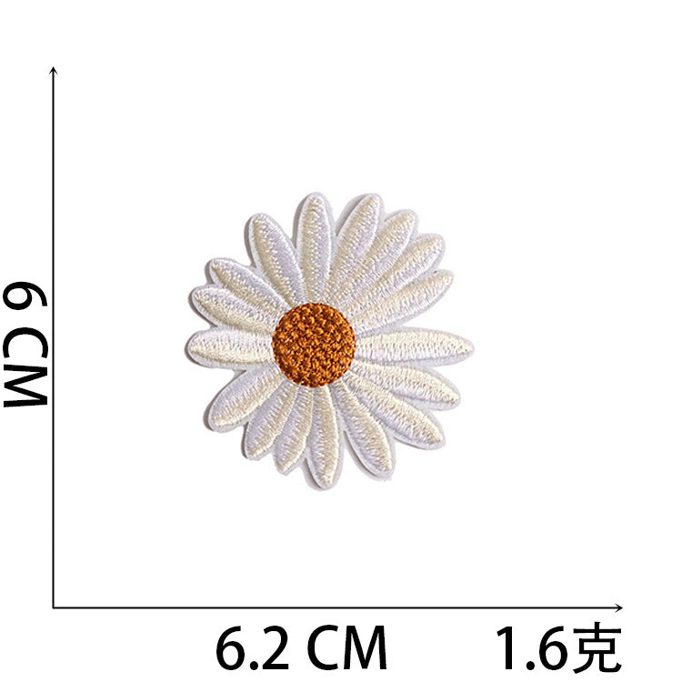 Wholesale Chic Iron On Sunflower Butterfly Embroidery Patches For Clothing DIY Decorative Accent Resale