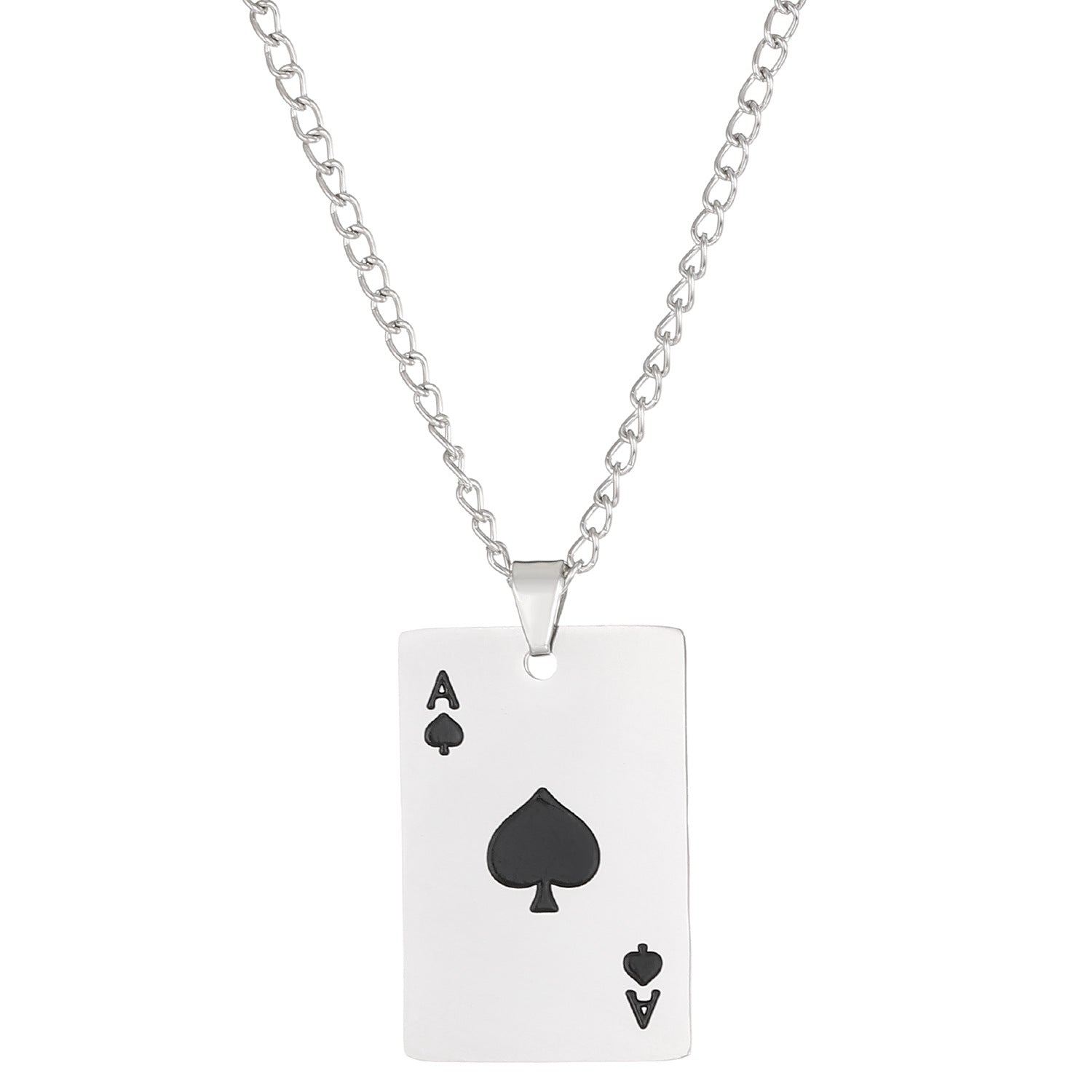 Wholesale Playing card pendant hip-hop clavicle necklace couple accessories