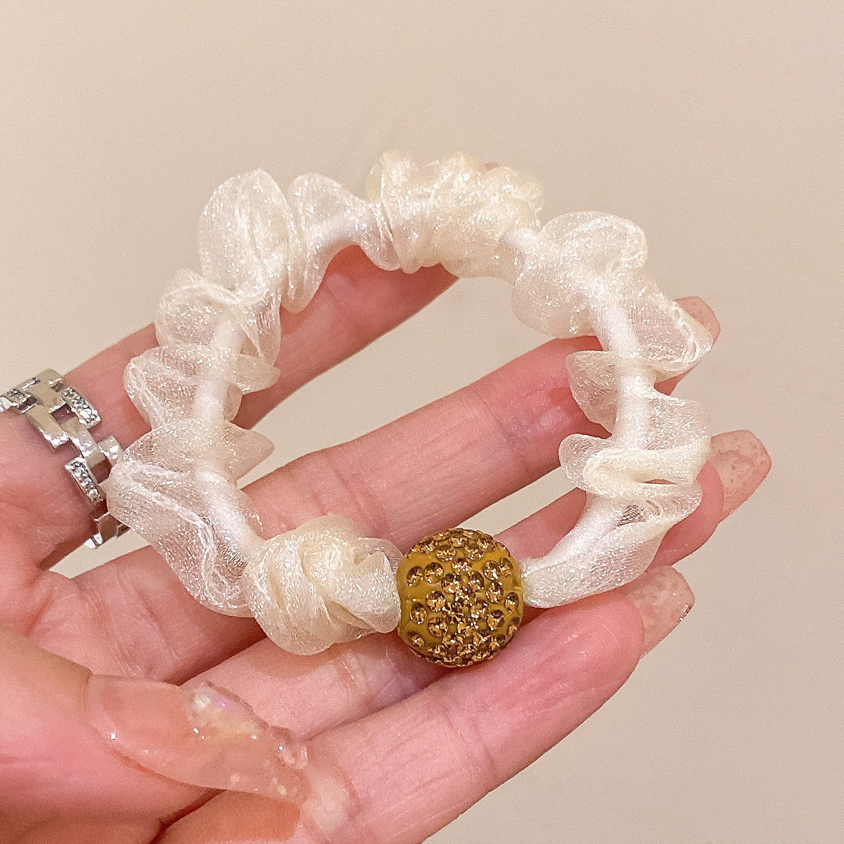 Wholesale leopard hair rope hair ring high sense rhinestone large women's hair accessories