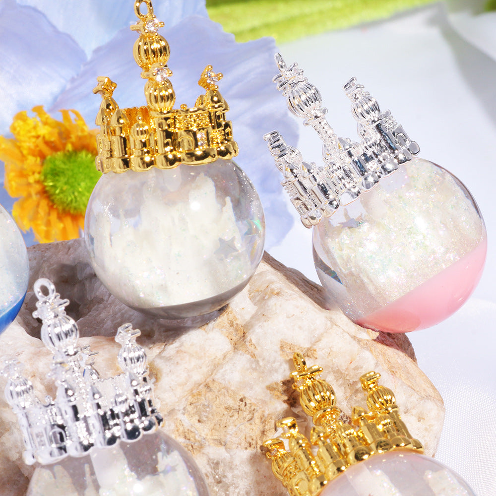 Wholesale 6pcs Acrylic Beads in Beads  Castle Half Hole Beads Pen Cap