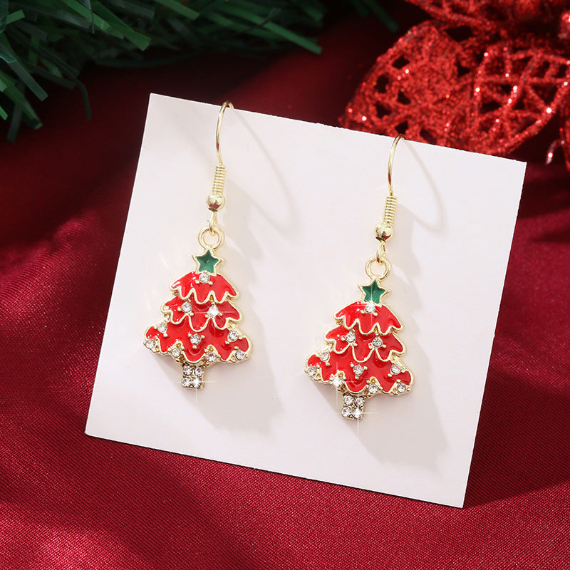 Wholesale Christmas snowflake candy bell reindeer earrings