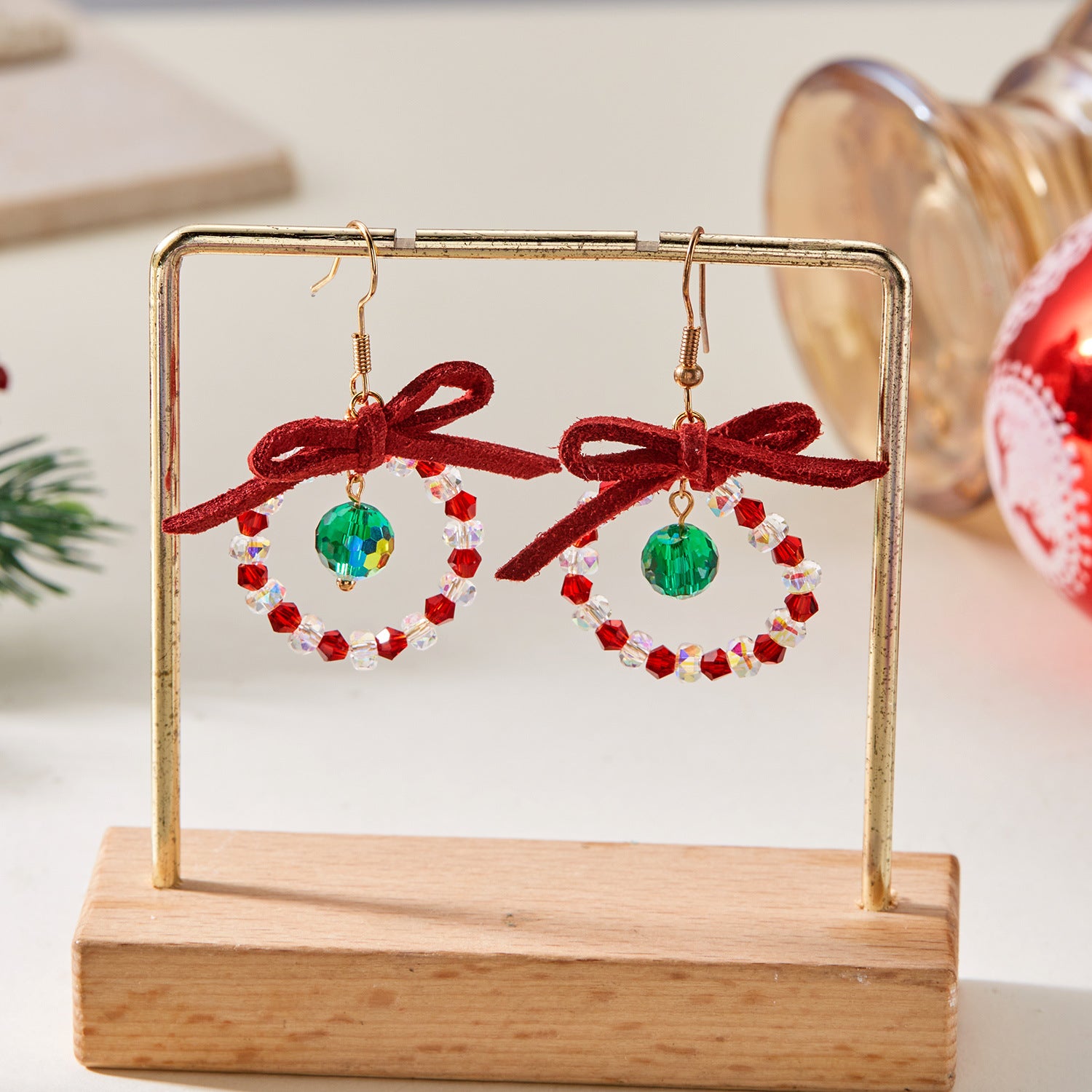 Wholesale Colorful Christmas Dopamine  Hoop Earrings