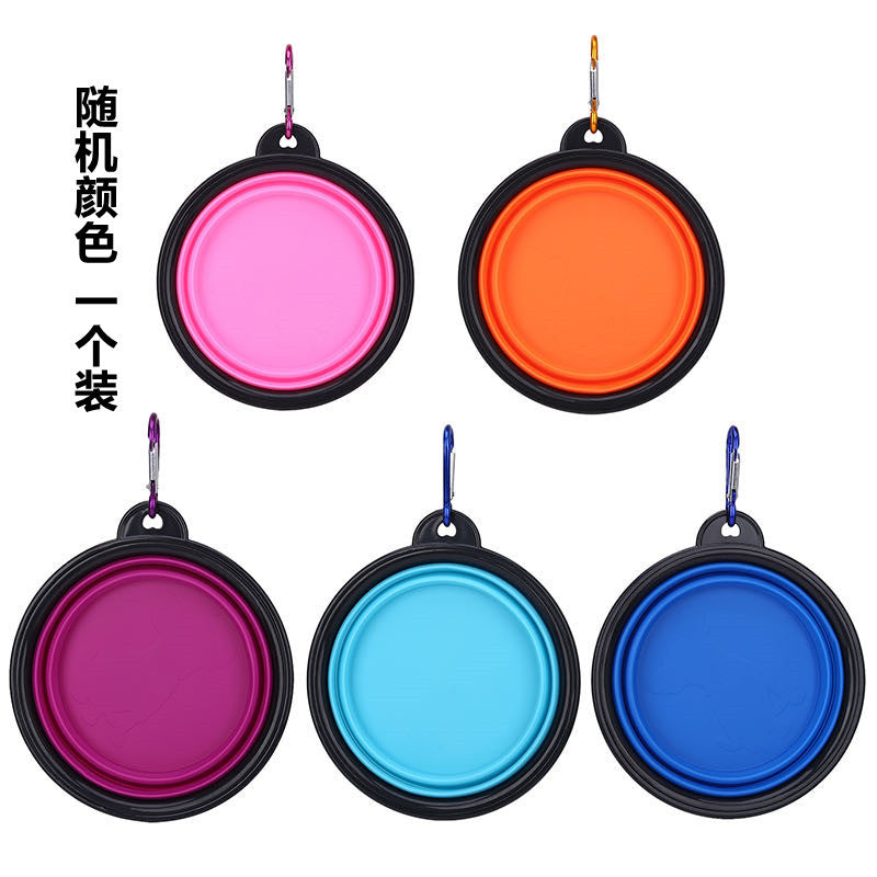 Wholesale pet folding silicone dog bowl small dog travel portable traveling portable drinking bowl cat food bowl bowl.
