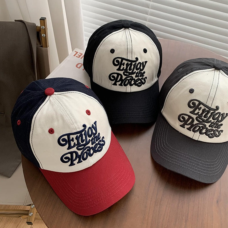 Wholesale Letter Embroidery Contrast Color Versatile Face Revealing Small Baseball Cap