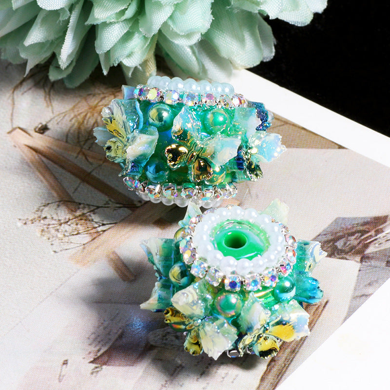 Wholesale 5pcs  Fancy Fairy Butterfly Wearable Straight Hole 3D Focal Beads