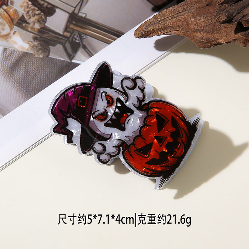 Wholesale Dark Style PVC Pumpkin Ghost Shark Claw Hair Clip  Creative Hair Accessory For Resale
