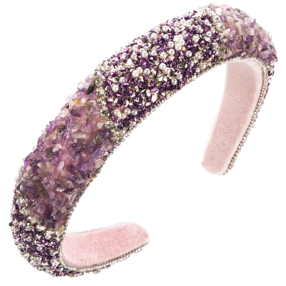 Wholesale wide-brimmed high skull color matching headband