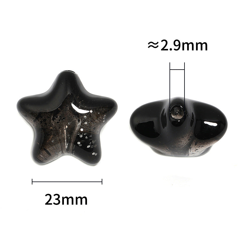 Wholesale 50pcs Gradient Color Sequins Five-pointed Star Transparent Love Acrylic Diy Beads