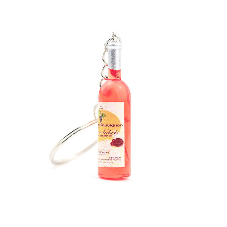 Wholesale Resin Imitation Red Wine Bottle Beverage Bottle Keychain