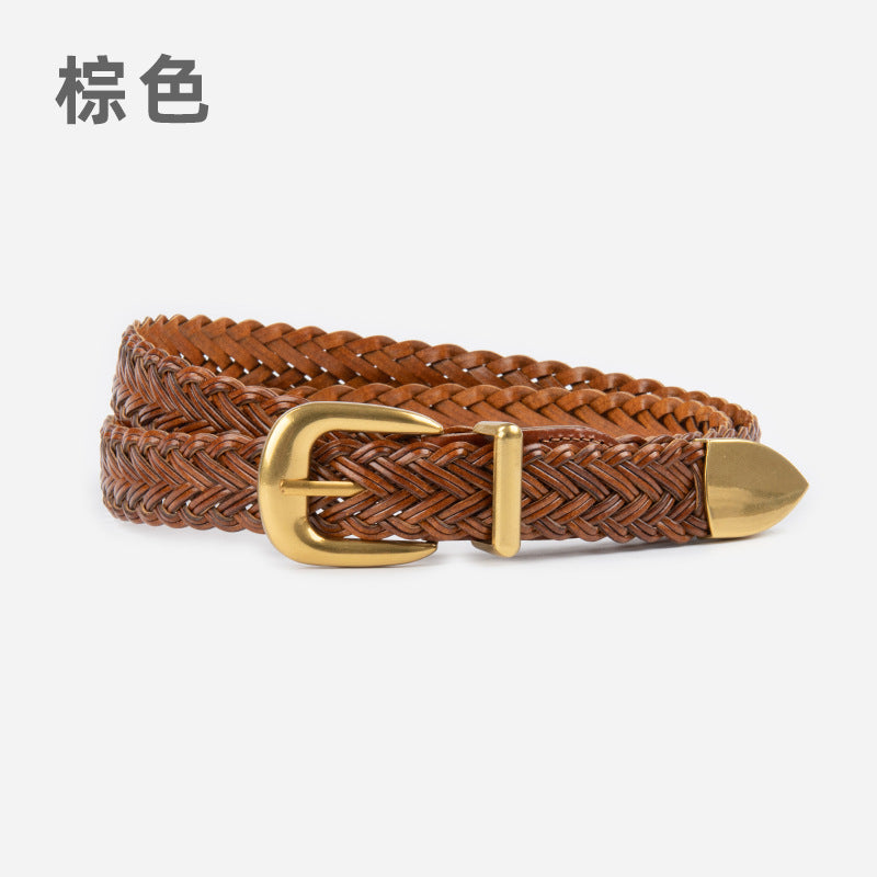 Wholesale Guangzhou Rhododendron Woven Belt with Jeans Casual Pants