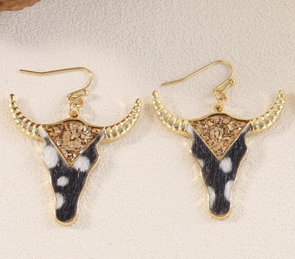 Wholesale Ox Head Vintage Zinc Alloy Earrings