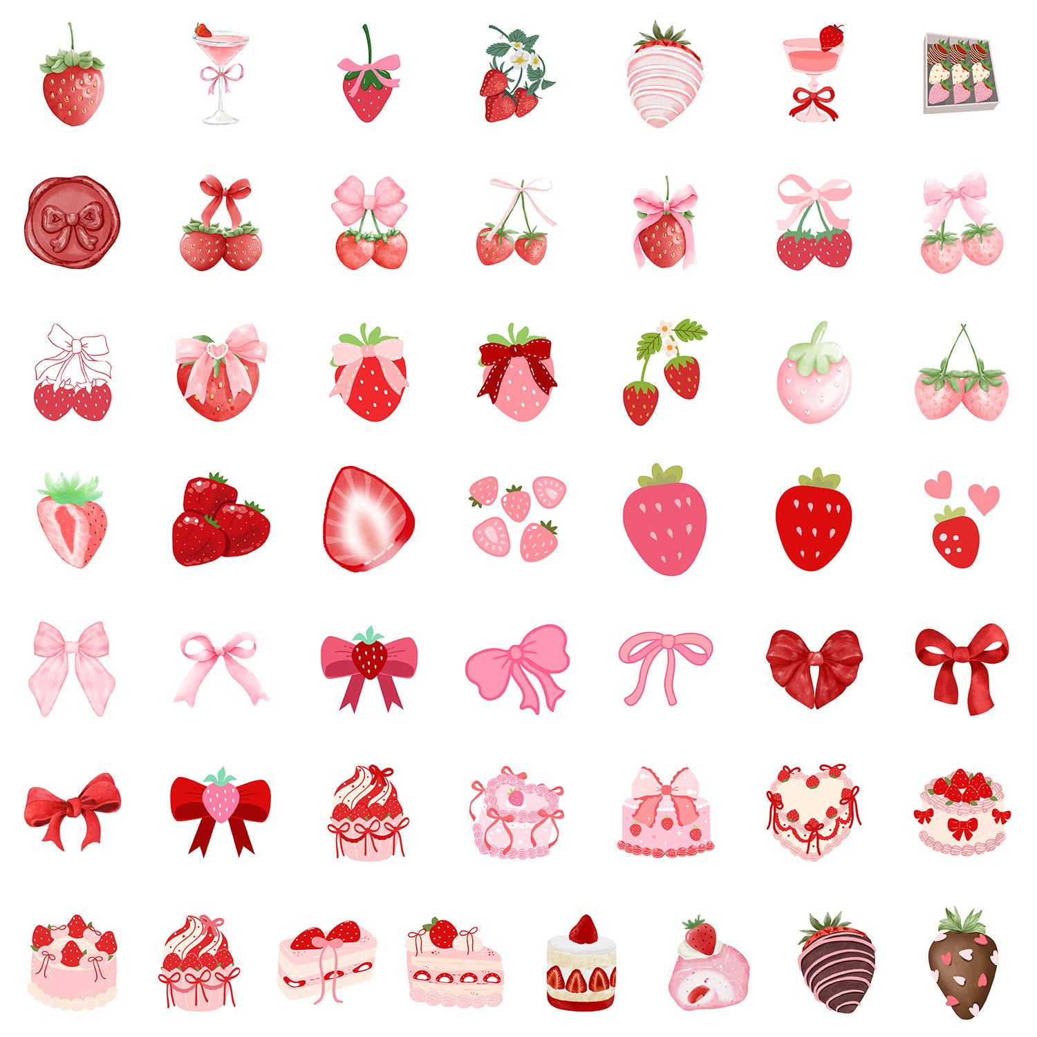 Wholesale DIY Wraps For Craft Cartoon strawberry doodle sticker