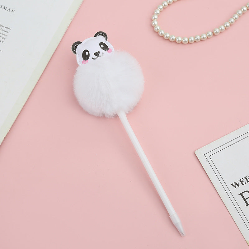 Wholesale Cartoon PU Red Panda Plush Ballpoint Pen