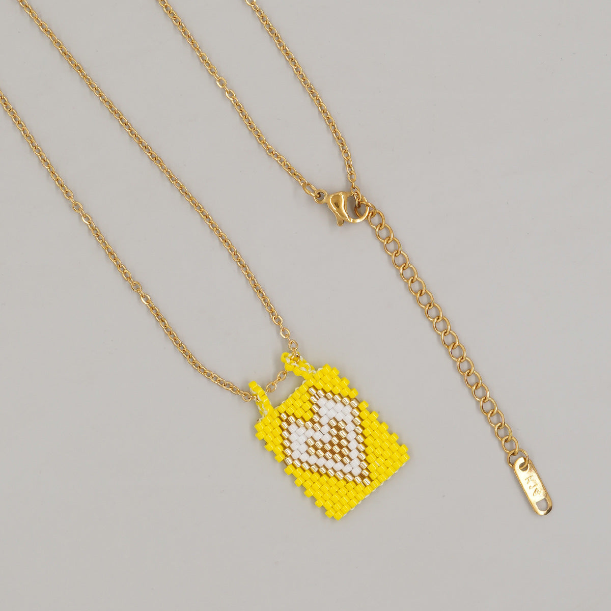 Wholesale Square Tag Rice Bead Necklace