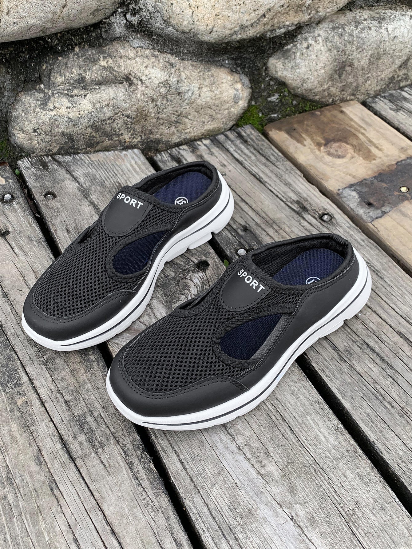 Wholesale Large Size Hollow Mesh Cover Women's Summer Heel-free Slippers