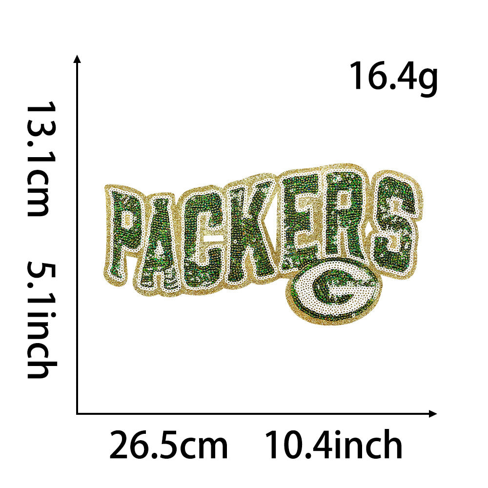 Wholesale Football Team Sequin Logo Patches Stylish Embroidered Applique For ets Boutique DIY Supply OLY Exclusive