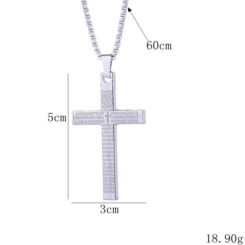 Wholesale Cross Men's Scripture Hip Hop Necklace