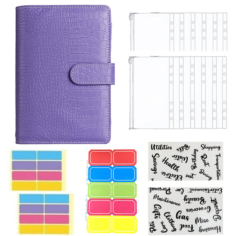 Wholesale Macaron Loose Leaf PU Cash Budget Notebook