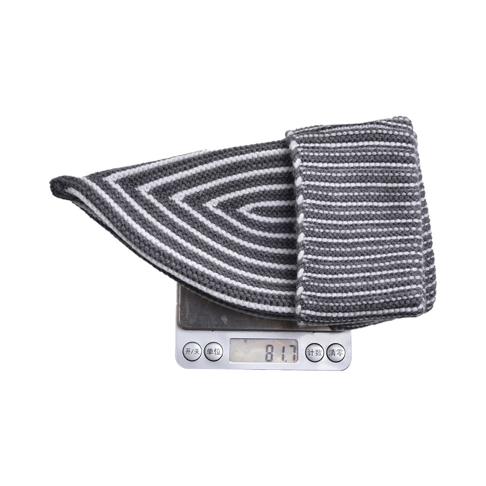 Wholesale Striped Knitted Hat Autumn and Winter Warm Windproof Woolen Hat