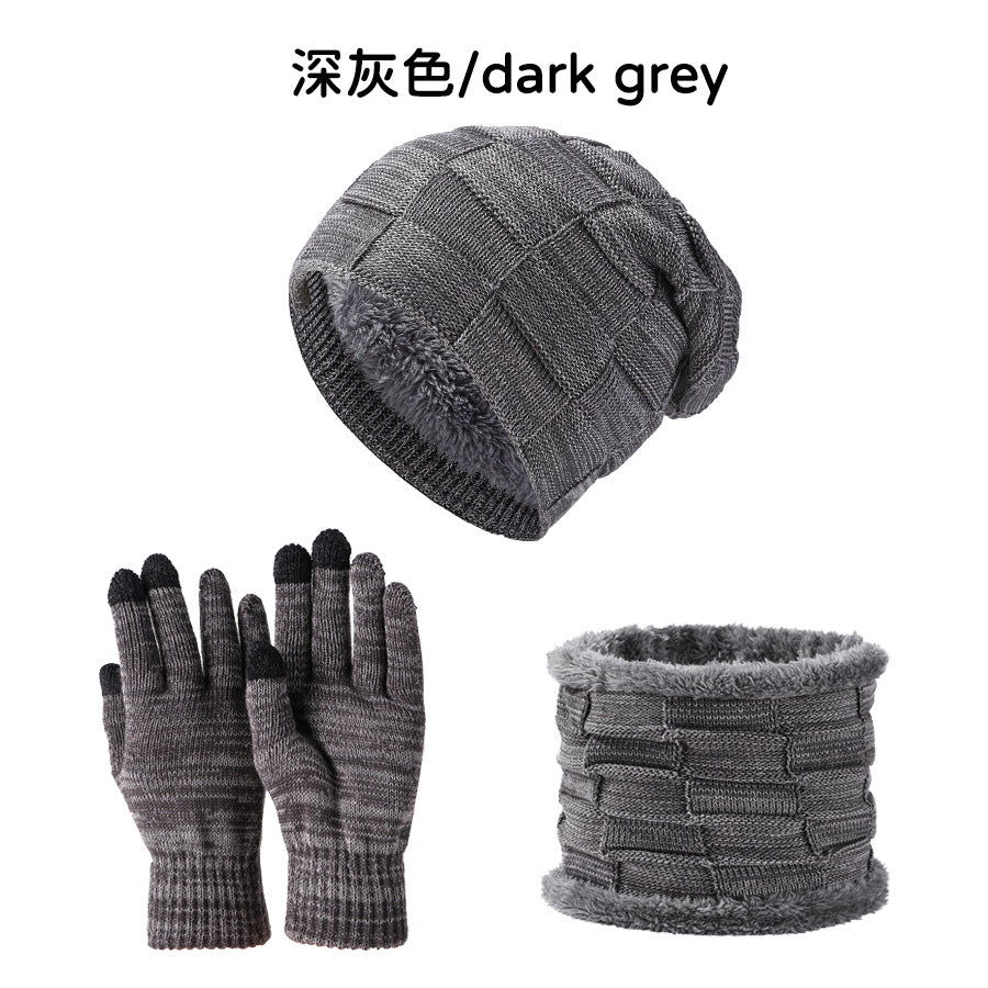 Wholesale Velvet Thickened Hat Scarf and Gloves Set