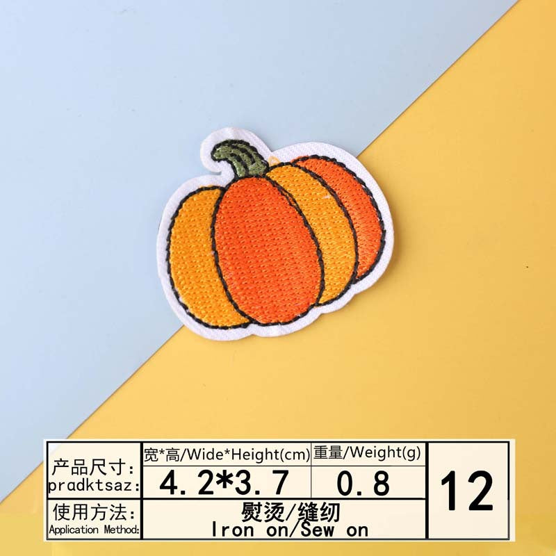 Wholesale  Embroidered Patch Dark Cartoon Kitten Pumpkin Clothing Decor Fashion Accessory